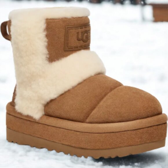 NEW UGG Classic Chillapeak Shearling Platform Boots — Women’s Size 9 - Picture 1 of 16